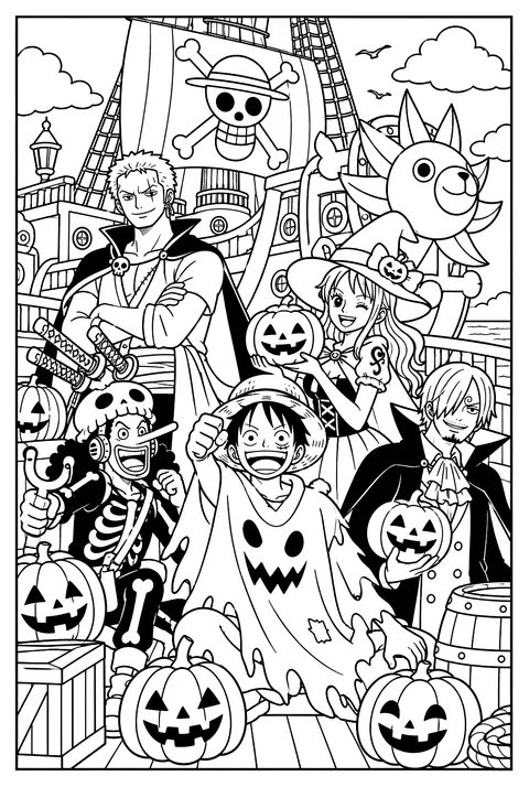 Halloween costumes coloring page