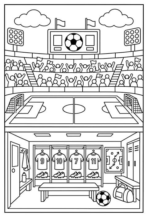 Cutaway of a stadium coloring page